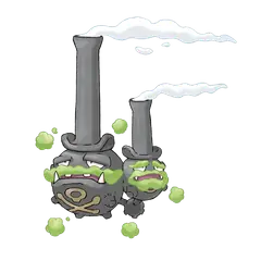 Official art of Galarian Weezing