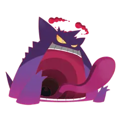 Arte oficial de Gigantamax Gengar