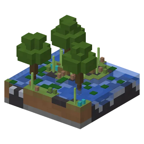 Maquete do ambiente Pântanos, rios e lagos