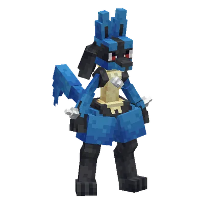 Lucario, o modelo do Cobblemon