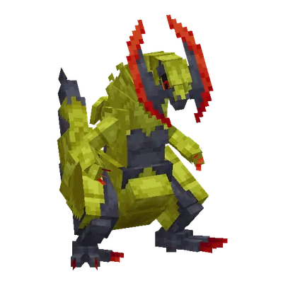 Haxorus, o modelo do Cobblemon