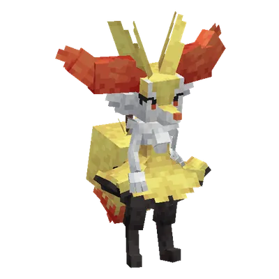 Braixen, o modelo do Cobblemon
