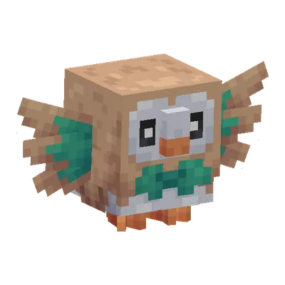 Rowlet, o modelo do Cobblemon