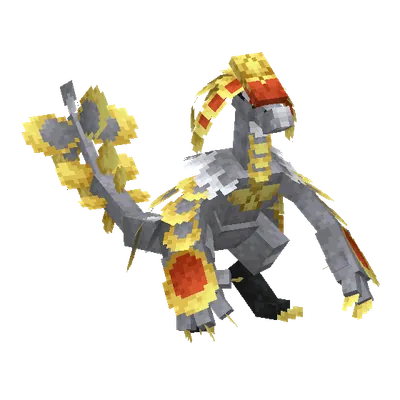 Kommo-o, o modelo do Cobblemon